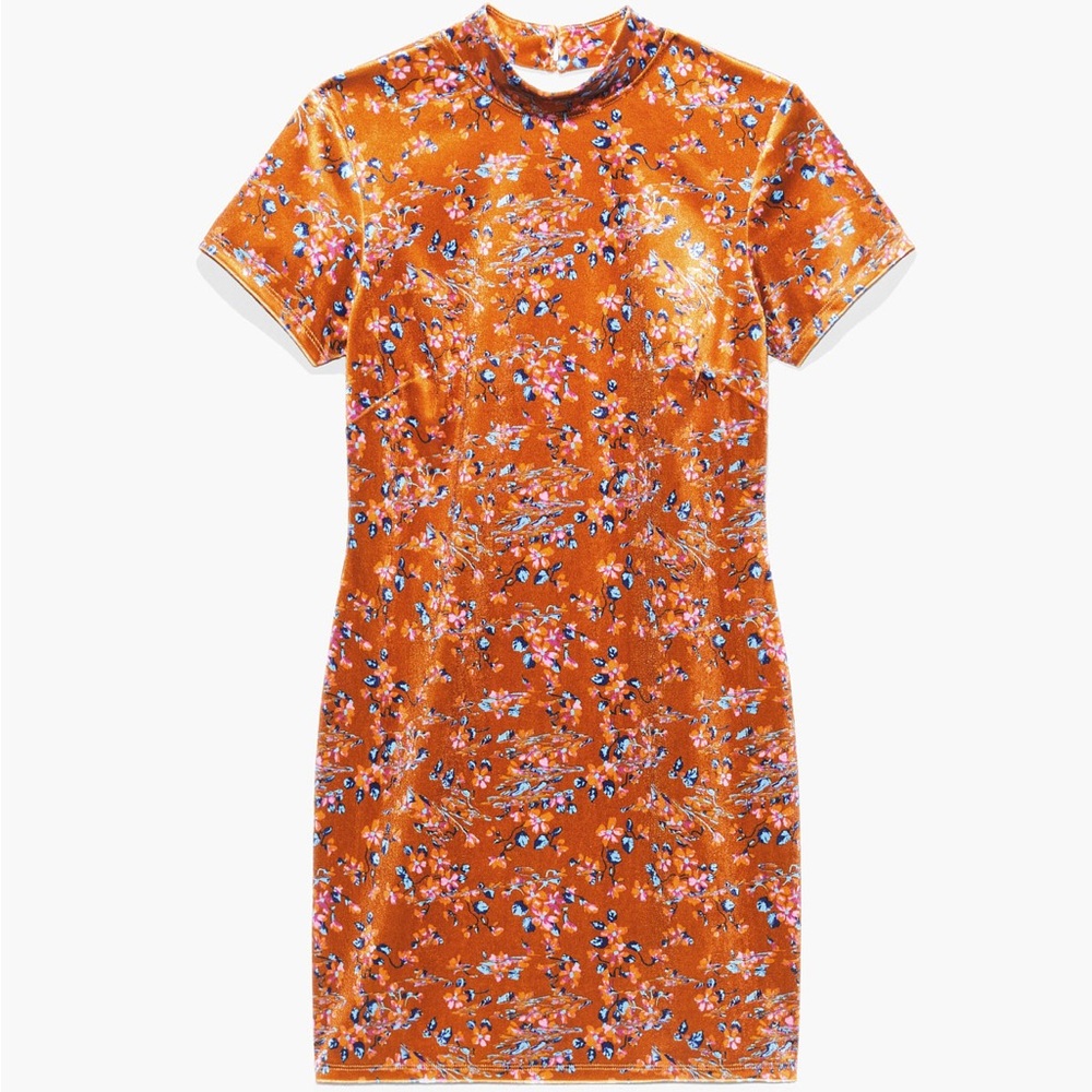 Savage X Fenty Psychedelic Velvet Slip Dress Distorted Bloom Open Back Medium - Picture 2 of 8